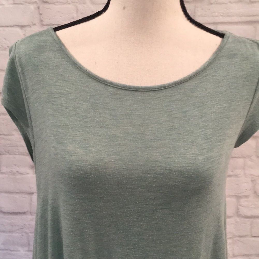 Anthropologie, Bordeaux Asymmetrical Tee in Tiffany Blue - XS; will fit S-M - Picture 3 of 8